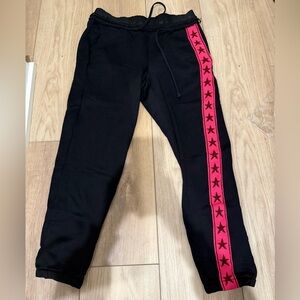 Black Koral Joggers with Pink Star Stripe XS